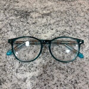 Kids Blue Transparent Round Fashion Eyeglasses